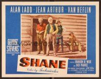 8t634 SHANE LC #1 '53 Emile Meyer, John Dierkes & ultimate bad guy Jack Palance outside bar!