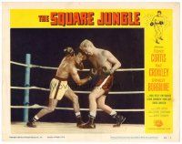 8t669 SQUARE JUNGLE LC '56 close up of boxer Tony Curtis fighting in the boxing ring!