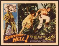 8t695 SURRENDER-HELL LC #4 '59 barechested Keith Andes & Susan Cabot hike through jungle!