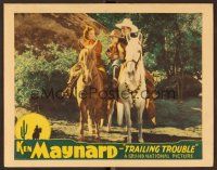 8t740 TRAILING TROUBLE LC '37 Ken Maynard & Londa Andre on horses with little boy!