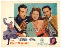 8t743 TRIPOLI LC R61 Maureen O'Hara betwen John Payne & Philip Reed, The First Marines!