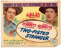 8t129 TWO-FISTED STRANGER TC '46 Charles Starrett as the Durango Kid, Smiley Burnette!