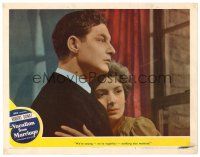 8t753 VACATION FROM MARRIAGE LC #8 '45 romantic close up of Robert Donat & Deborah Kerr in WWII!