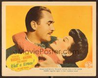 8t770 WHAT A WOMAN LC '43 close up of Rosalind Russell & Brian Aherne together again!