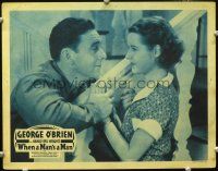 8t773 WHEN A MAN'S A MAN LC R30s romantic close up of George O'Brien & pretty Dorothy Wilson!