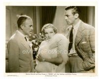 8w230 DESIRE 8x10 still '36 Marlene Dietrich in fur coat between John Halliday & Gary Cooper!