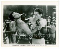 8w301 GENTLEMAN JIM 8x10 still R76 great close up of boxer Errol Flynn knocking out opponent!