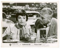 8w313 GIRL HE LEFT BEHIND 8x10 still '56 Tab Hunter stares at pretty Natalie Wood eating lunch!