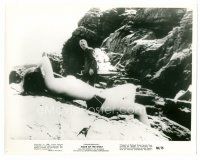 8w363 HOUR OF THE WOLF 8x10 still '68 Ingmar Bergman, Max Von Sydow looks at sexy girl on beach!
