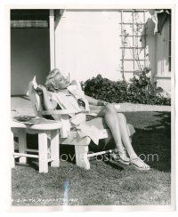 8w438 LADY FROM SHANGHAI candid 8x10 still '47 Rita Hayworth relaxing in her back yard by Coburn!