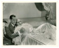 8w487 MASTER OF MEN 8x10 still '33 Jack Holt holds sexy Fay Wray in feathered satin nightgown!