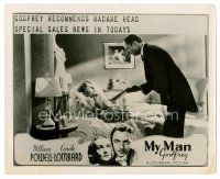 8w510 MY MAN GODFREY 8x10 still '36 lobby card-like image of William Powell & Carole Lombard!