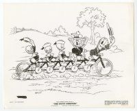 8w513 NIFTY 90s 8x10 still '41 Donald Duck with Daisy, Huey, Dewey & Louie on tandem bike!