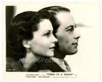 8w647 STORM IN A TEACUP 8x10 still '37 profile close up of reporter Rex Harrison & Vivien Leigh!