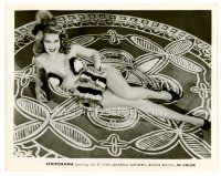 8w652 STRIPORAMA 8x10 still '53 exotic stripper in wacky fur outfit on wild carpet!