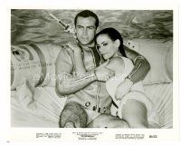 8w685 THUNDERBALL 8x10 still '65 Sean Connery as James Bond in raft with sexy Claudine Auger!