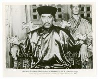 8w701 VENGEANCE OF FU MANCHU 8x10 still '68 close up of Asian villain Christopher Lee on throne!