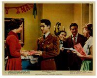 8w024 GIANT color 8x10 still #11 '56 Elizabeth Taylor gives Sal Mineo a gift at the Christmas party!