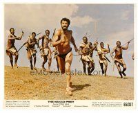 8w042 NAKED PREY color 8x10 '65 Cornel Wilde stripped & weaponless in Africa running from killers!