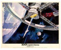 8w001 2001: A SPACE ODYSSEY color English FOH LC '68 Kubrick, art of space wheel by Bob McCall!