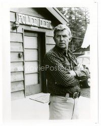 8x010 ANDY GRIFFITH 8x10 still '70s portrait with his arms crossed by police department!