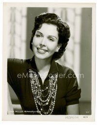 8x016 ANN MILLER 8x10 still '55 close up of the sexy actress smiling big & wearing cool necklace!