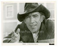 8x021 ANTHONY QUINN 8x10 still '73 close up smiling portrait in cowboy hat from Los Amigos!