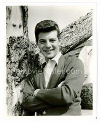 8x157 FRANKIE AVALON 8x10 still '50s young close portrait smiling & leaning against tree!