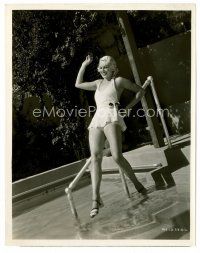 8x197 HAZEL FORBES 8x10 still '30s full-length in sexy swimsuit getting into the pool!