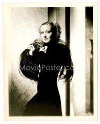 8x250 JOAN CRAWFORD 8x10 still '34 wearing incredible feathered black velvet gown from Chained!