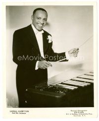 8x339 LIONEL HAMPTON 8x10 publicity still '50s the jazz musician in tuxedo & playing xylophone!