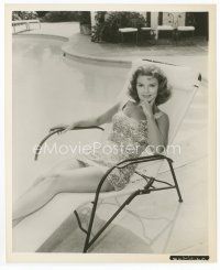 8x423 PATRICIA OWENS 8x10.25 still '60 full-length sexy portrait lounging at home by her pool!