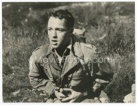 8x517 SAL MINEO 7x9 still '62 close up in uniform looking surprised from The Longest Day!