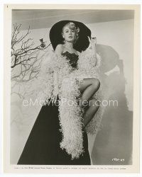 8x525 SANDRA DEE 8.25x10 still '62 sexy full-length portrait w/ feather boa from If a Man Answers!