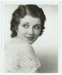 8x547 SIDNEY FOX 8x9.75 still '34 close portrait of the pretty actress looking over her shoulder!