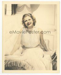 8x228 JEAN HARLOW deluxe color 8x10 still '30s wonderful portrait of the blonde star sitting in bed!
