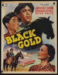 8y451 BLACK GOLD Belgian '47 Anthony Quinn, great horse racing image!