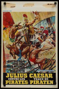 8y459 CAESAR AGAINST THE PIRATES Belgian '62 Giulio Cesare Contro I Pirati, cool action art!