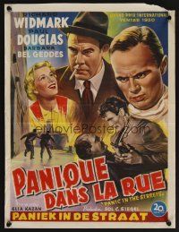 8y537 PANIC IN THE STREETS Belgian '50 Elia Kazan, art of Richard Widmark, Paul Douglas, Palance!