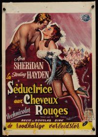 8y571 TAKE ME TO TOWN Belgian '53 Bos art of sexy Ann Sheridan & Sterling Hayden!