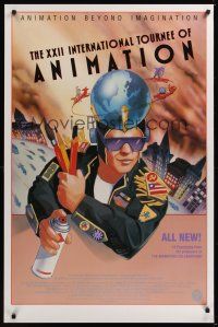 8y026 XXII INTERNATIONAL TOURNEE OF ANIMATION 1sh '90 wild David Luce artwork!