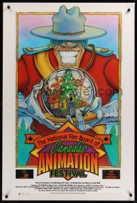 8y021 NATIONAL FILM BOARD OF CANADA'S ANIMATION FESTIVAL Canadian 1sh '91 Bayouth art of Mountie!