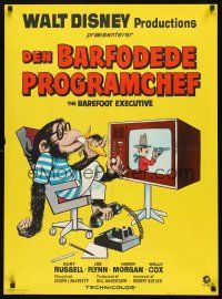 8y212 BAREFOOT EXECUTIVE Danish '71 Walt Disney, art of wacky chimp gone bananas!