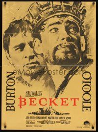 8y214 BECKET Danish '64 different Mac artwork of Richard Burton in the title role, Peter O'Toole!