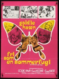 8y229 BUTTERFLIES ARE FREE Danish '72 images of would-be lovers Goldie Hawn & Edward Albert!