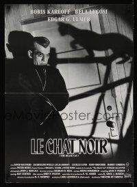 8y034 BLACK CAT French 23x32 R90s Boris Karloff, Bela Lugosi, cool shadowy image!