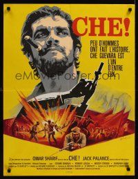 8y039 CHE French 23x32 '69 cool different Grinsson art of Omar Sharif as Guevara!