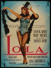 8y047 LOLA French 23x32 '61 Jean Mascii art of sexy Anouk Aimee, Jacques Demy!