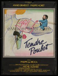 8y078 DEAR INSPECTOR French 15x21 '78 Philippe de Broca's Tendre Poulet, cool art by Ferracci!