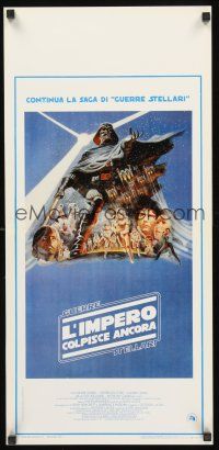 8y701 EMPIRE STRIKES BACK Italian locandina '80 George Lucas sci-fi classic, cool art by Tom Jung!
